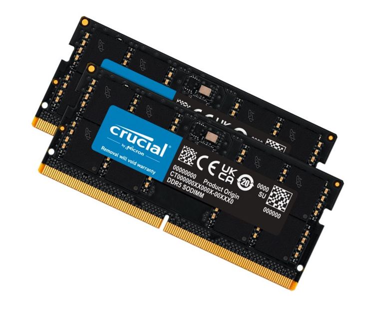 Crucial 96GB (2x48GB) DDR5 SODIMM 5600MHz CL46 Notebook Laptop Memory Crucial 96GB (2x48GB) DDR5 SODIMM 5600MHz CL46 Notebook Laptop Memory
